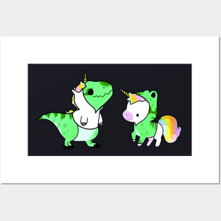 Sarus Animals Cute Lovely Green Unicorn Posters and Art